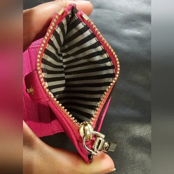 Kate Spade Cameron Street Adalyn Small Wallet Hot Pink Saffiano Leather EUC - Picture 3 of 13